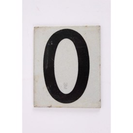 Skilt, metal m tal "0", 65x52 mm, s.h.